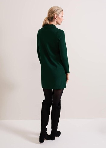 Phase Eight Azealia Fine Collared Tunic Dress Green Canada | WIACHN-153